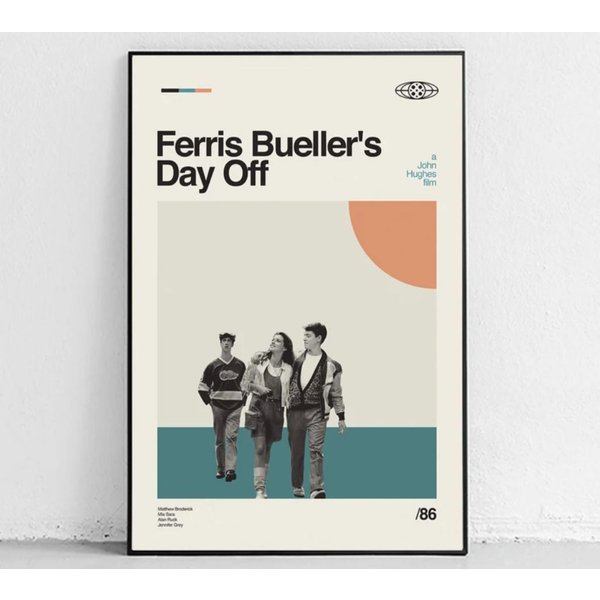 Ferris Bueller's Day Off - Midcentury Modern Poster - Movie Poster-image