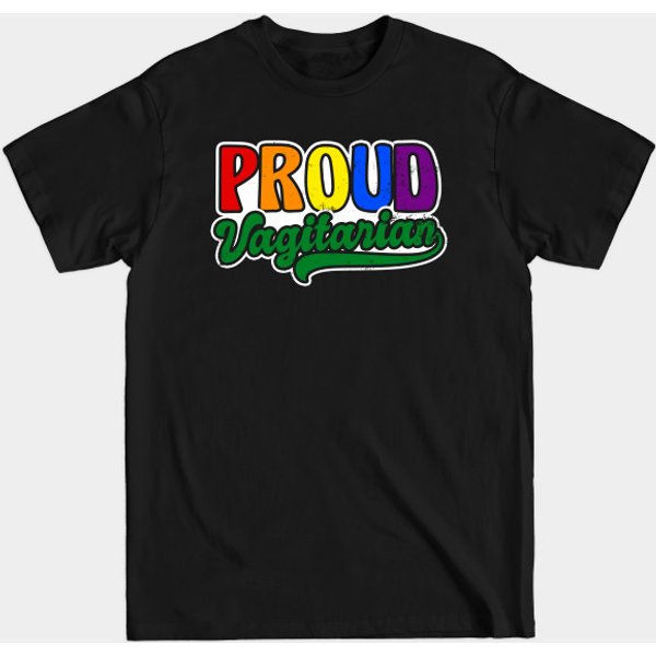 Vegan Rainbow Shirt | Vagitarian Lesbian Gift - Vegan Rainbow - T-Shirt-image