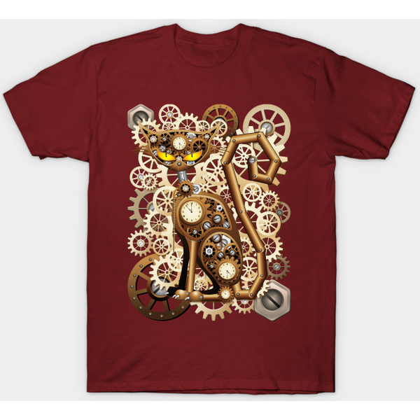 Steampunk Cat Vintage Style - Cat Steampunk - T-Shirt-image