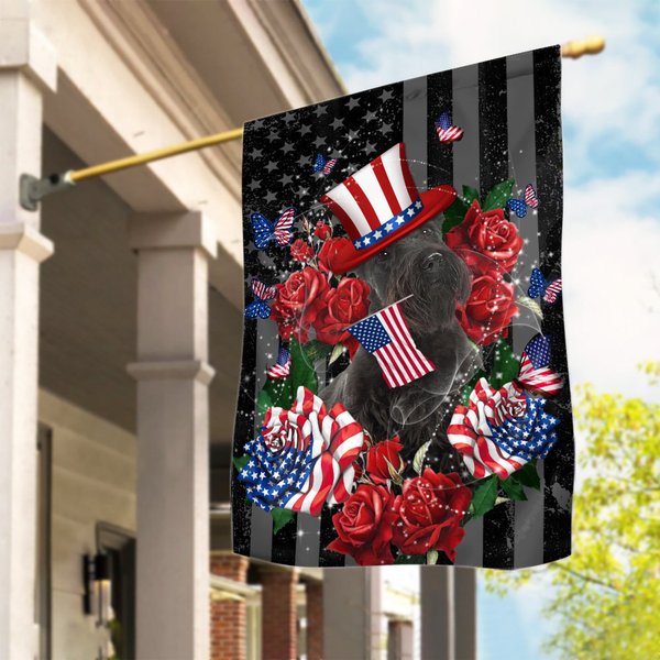 Scottish Terrier Dog Happy Independence Day House Flag-image