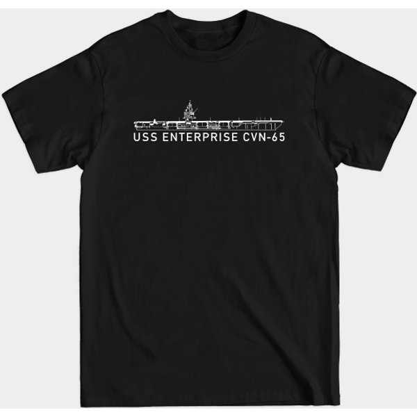 Uss Enterprise Cvn-65 Navy Ship Blueprint Design - Uss Enterprise Cvn 65 - T-Shirt-image