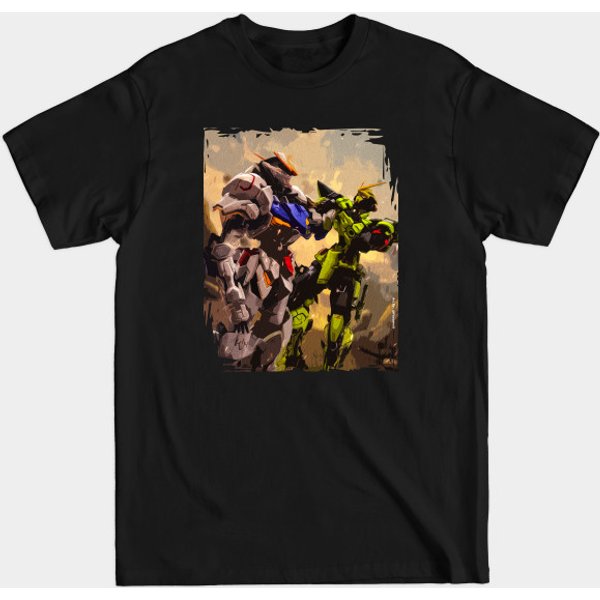Oil Paint Style Gundam Fight - Gundam - T-Shirt-image