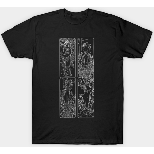 Art Nouveau Alphonse Mucha Victorian Gothic - Art Nouveau - T-Shirt-image