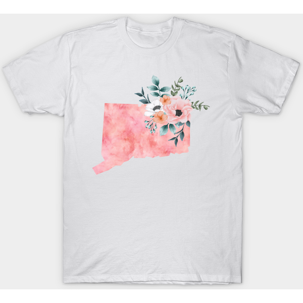 Connecticut Floral - Connecticut State - T-Shirt-image