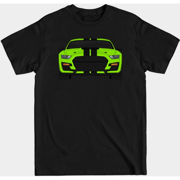 Shelby Gt500 2020 Grabber-Lime + Black Stripes - Mustang Shelby Gt500 - T-Shirt-image