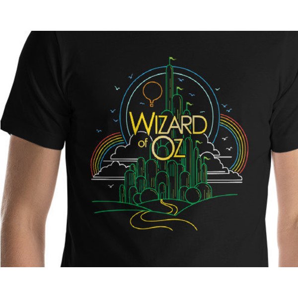 Wizard Of Oz, Line Drawing Of Emerald City, Short-Sleeve T-Shirt-image