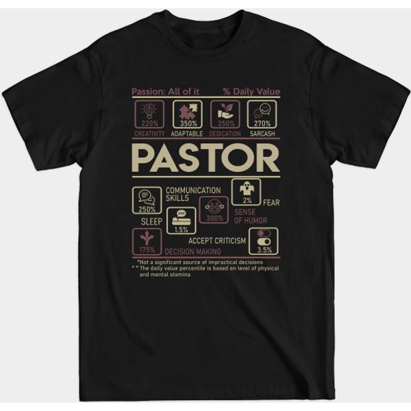 Pastor T Shirt - Multitasking Daily Value Gift Item Tee - Pastor - T-Shirt-image