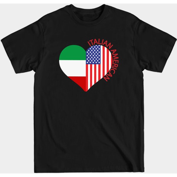 Italian American Flag Heart T-Shirt-image