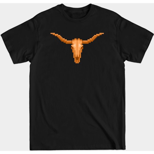 Pixel Longhorn Skull - Longhorns - T-Shirt-image