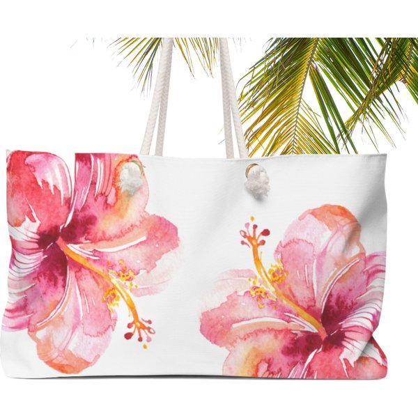 Pink Hibiscus Beach Weekender Bag, Mother's Day
