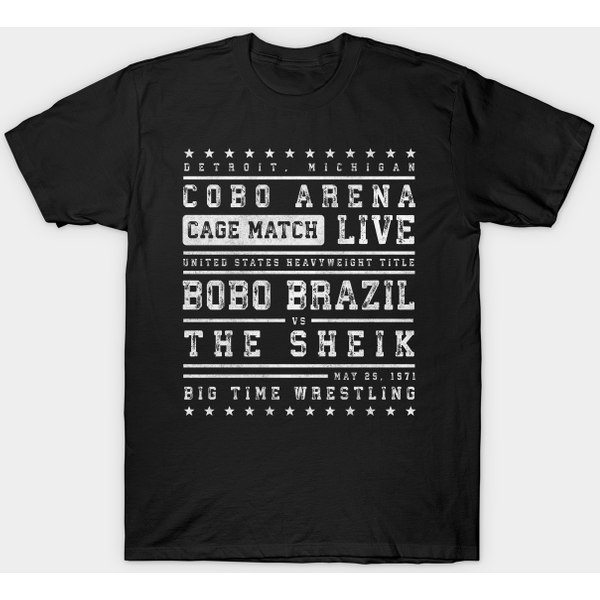 Bobo Brazil Vs The Sheik - Pro Wrestling - T-Shirt-image