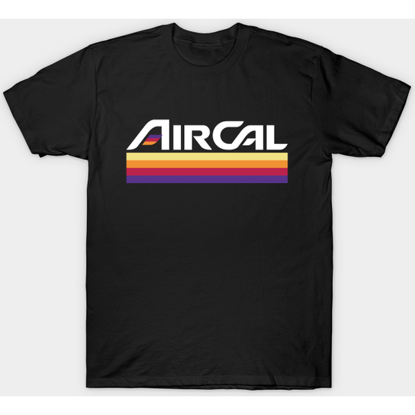 Air Cal T-Shirt - Defunct Airline Logo - Black Version - Air Cal - T-Shirt-image