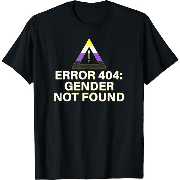 Error 404 Gender Not Found Agender Non Binary Pride T-Shirt-image