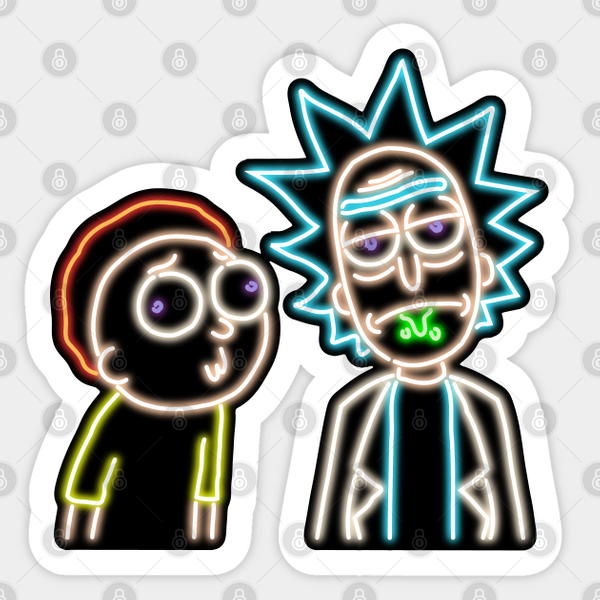 Neon Rick And Morty - Rick And Morty - Sticker-image