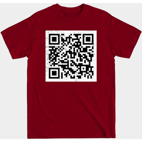 Distressed Rick Roll Qr Code - Rick Roll - T-Shirt-image