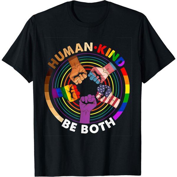 Lgbtq Ally Flag T-Shirt Lgbt Human Kind Be Both Cute Lgbtq Ally Gay Pride Flag-image