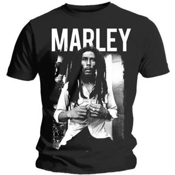 Bob Marley Unisex Tee: & White-image