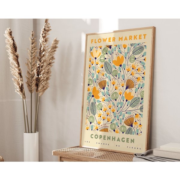 Flower Market Poster, Copenhagen Gallery Wall Flower Market-image