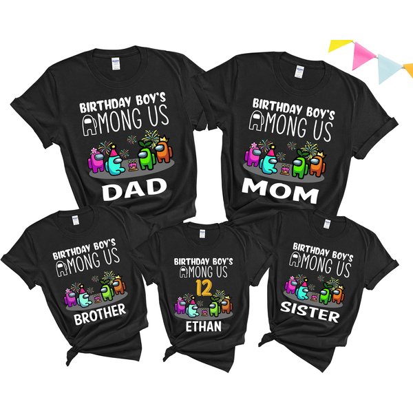 Among Us Birthday Shirt, Birthday Boy Shirt, Family Matching Shirt-image