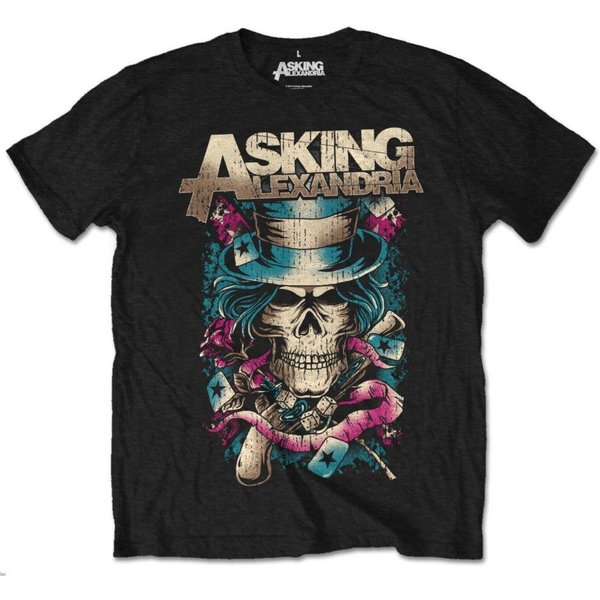 Asking Alexandria Unisex Tee: Hat Skull-image