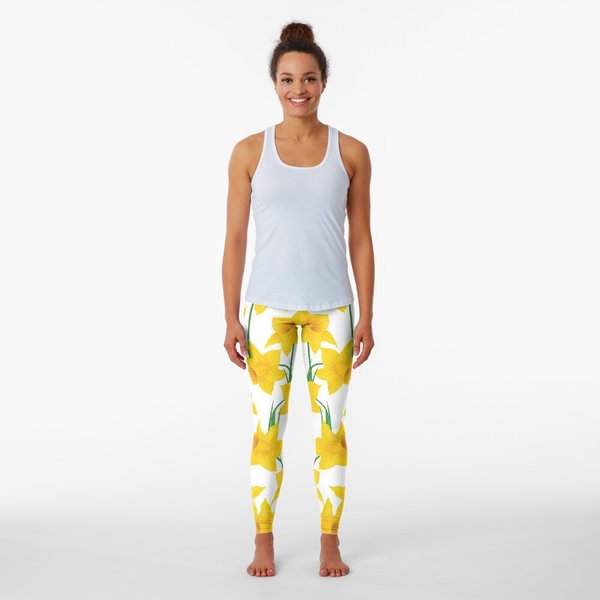 Yellow Daffodils Pattern Leggings