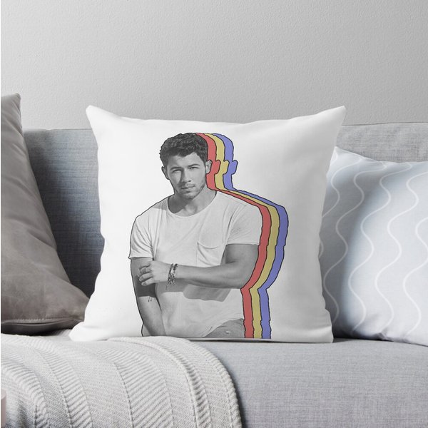 Nick Jonas Layered Throw Pillow-image