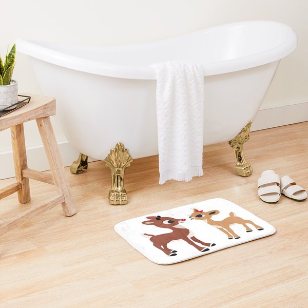 Classic Rudolph And Clarice - © Graphicloveshop Bath Mat-image