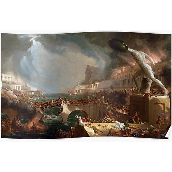 The Course Of Empire: Destruction By Thomas Cole (1836) Premium Matte Vertical Poster-image