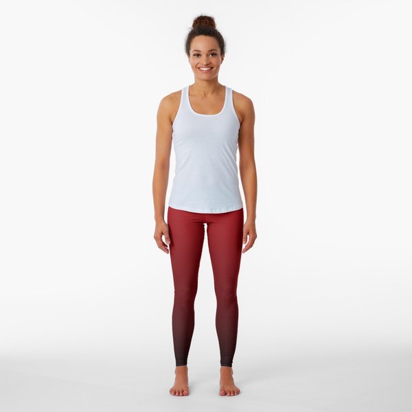 Vintage Vampire Red Black Burgundy Ombre Leggings