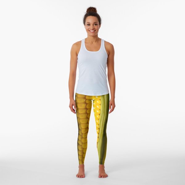 Three Corn Ears. Vegetable Concept Background Leggings