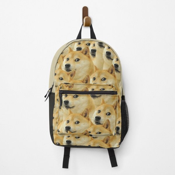 Doge Wow Pattern Shiba Inu Doggo Dog Meme Montage Backpack-image