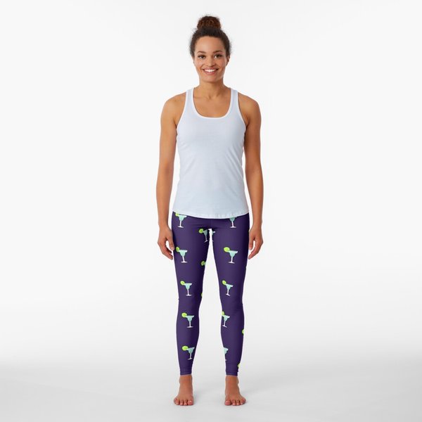 Margarita Glass With Lime Slice Leggings