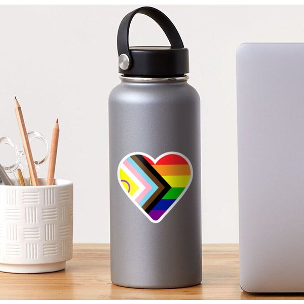 Intersex-Inclusive Progress Pride Flag Heart Sticker-image