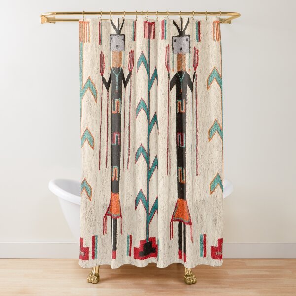 Navajo 1950 Blanket Scan - Genuine Native American Art Shower Curtain-image