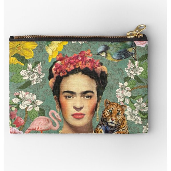Frida Kahlo Zipper Pouch, Makeup Bag, Cosmetics Bag