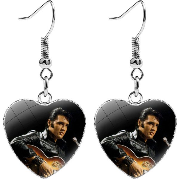 Heat Shape Elvis Earrings For Women Fans, Elvis Presley Earrings