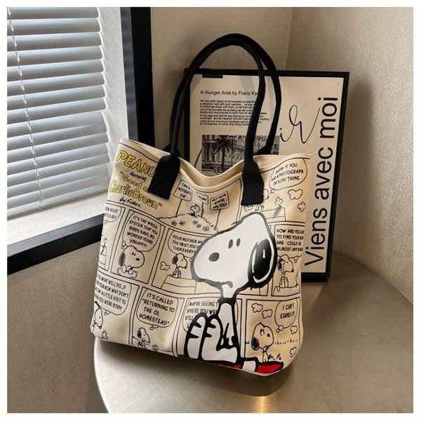 Snoopy Canvas Tote Bag, Cartoon Handbag 15ff0