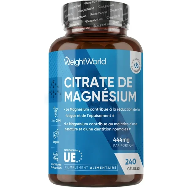 Citrate de Magnésium 240 Gélules 222mg | Hautement Biodisponible