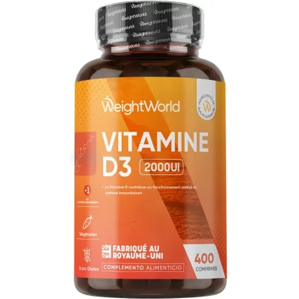 Vitamine D3 2000 UI - 400 comprimés - WeightWorld