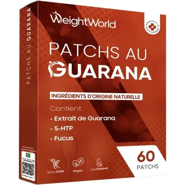 Patchs Minceur à base de Guarana - Avec 5HTP et Fucus - Action continue sur 24h - 60 patchs