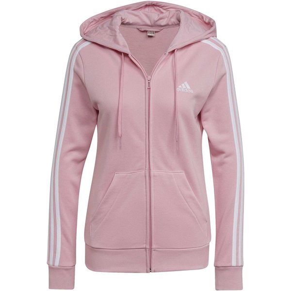 Dames-T-shirt met 3 strepen in fleece met ritssluiting adidas Essentials