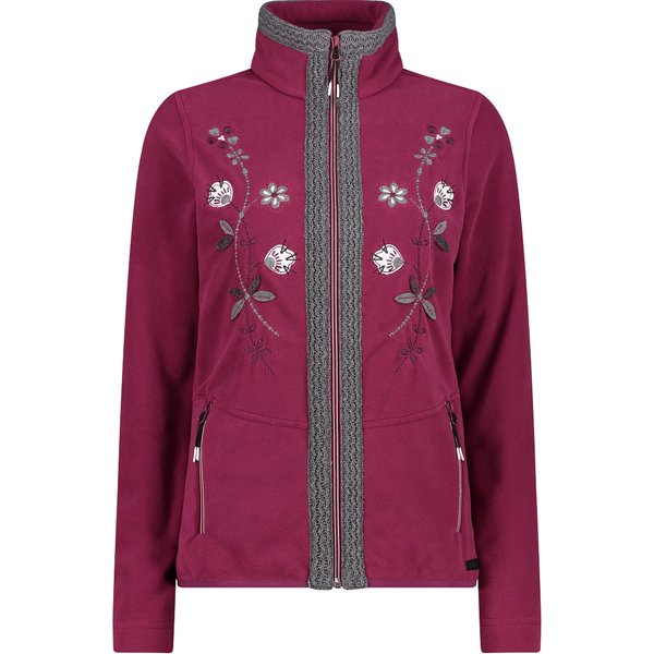 Polaire zippé avec borderie florale femme CMP