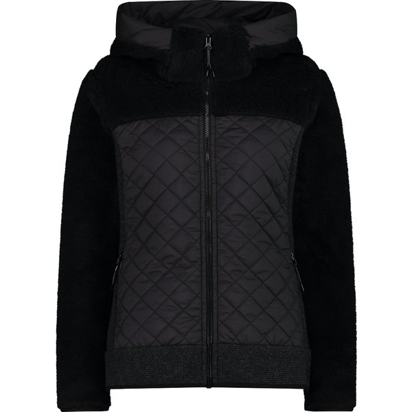 Veste à capuche wooltech femme CMP Teddy Fur effect