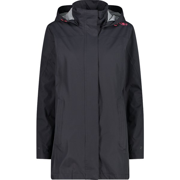 Women's waterproof hooded jacket with snap buttons CMP