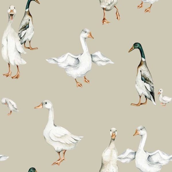 Babytapete Dekornik White Ducks Return To Innocence-image