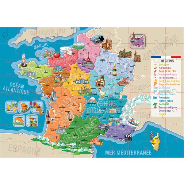 Puzzle Mit 150 Teilen Dep + Regions France Educa Borras-image