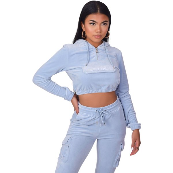 Kurzer Kapuzenpullover Aus Samt FüR Frauen Project X Paris-image