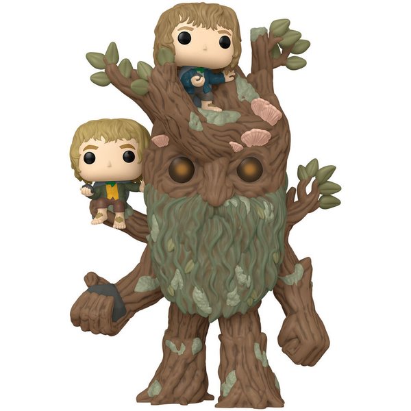 Figurine Funko POP Super The Lord Of The Rings Treebeard With Merry & Pippin-image