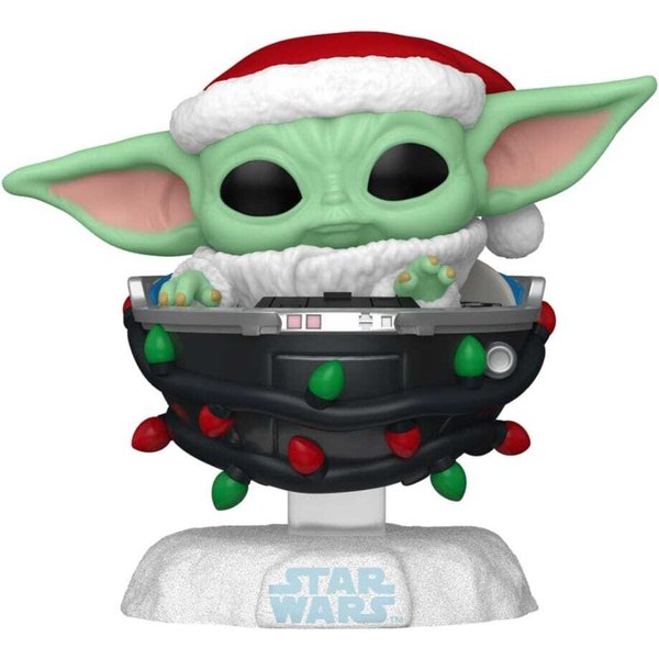 Figurine Funko Star Wars: Mandalorian Pop! Holiday Grogu Pram-image