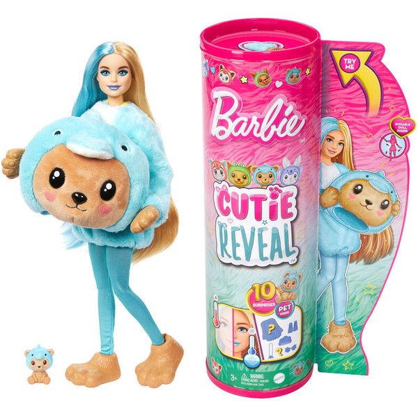 Chelsea Cutie Reveal Puppe KostüMe Delfin BäR Puppe Mattel-image